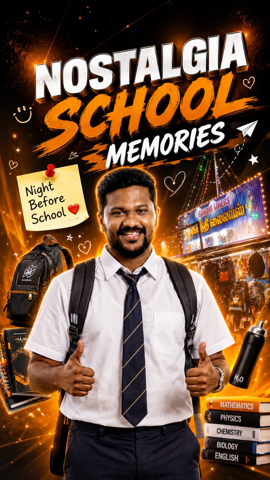 Nostalgia School Memories printed poster design